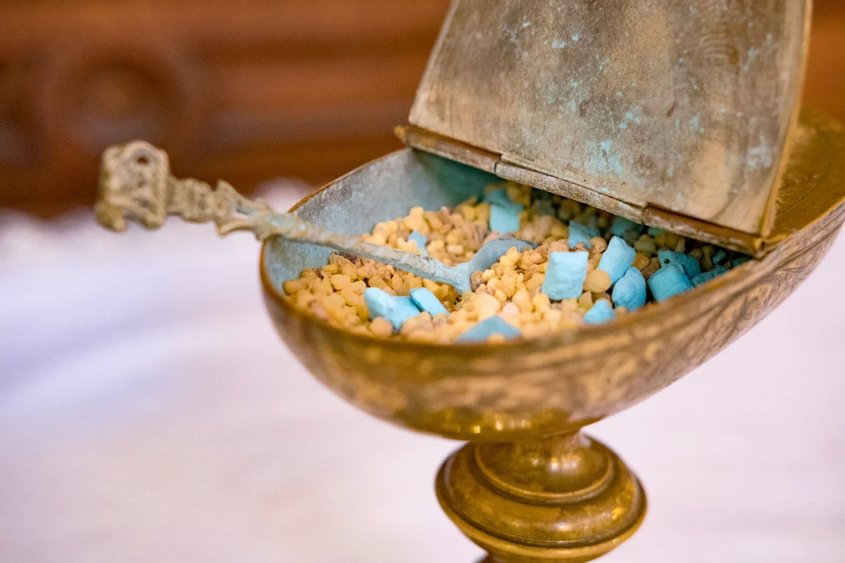 Frankincense or myrrh used at Christian Mass