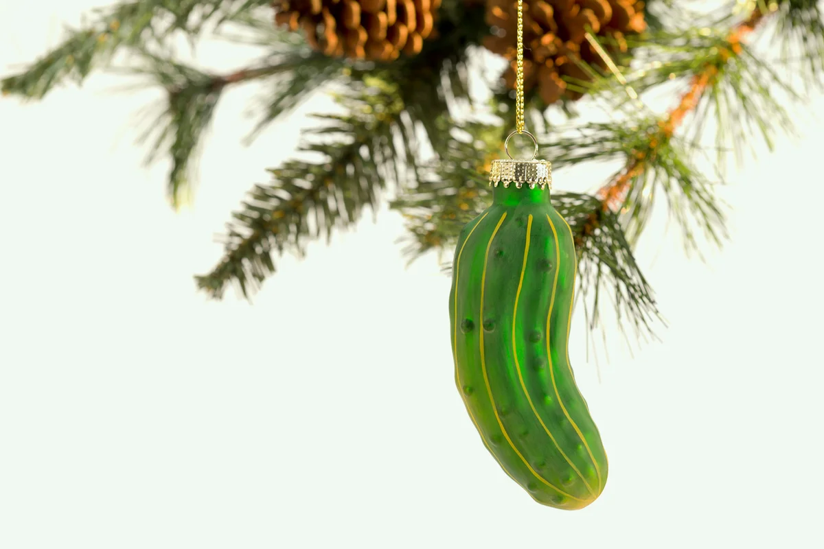 Pickle Ornament on Christmas tree