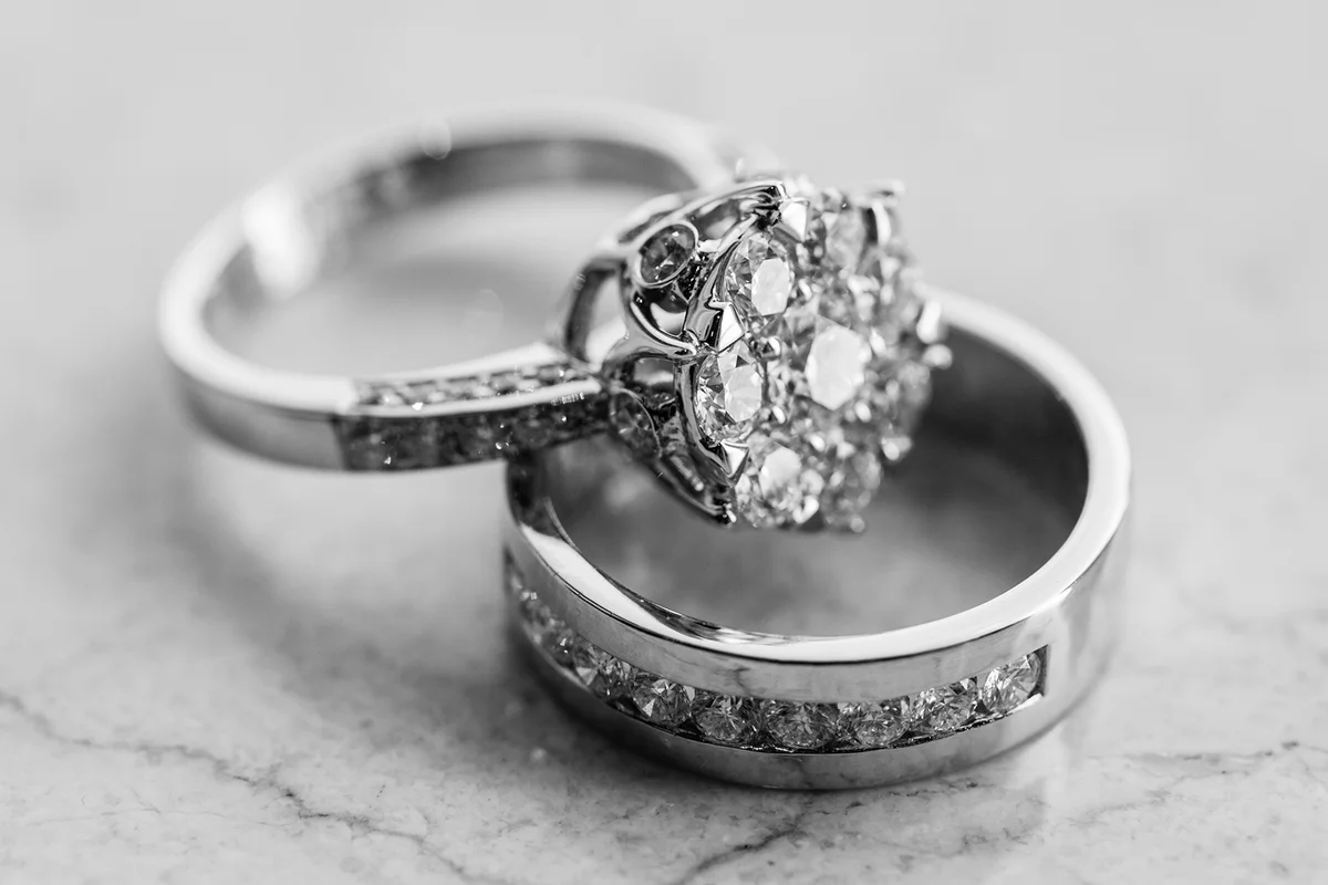 Platinum engagement ring set