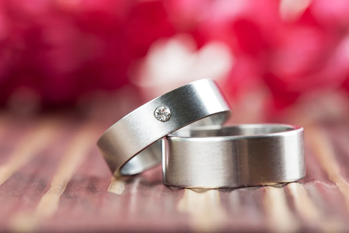 Titanium wedding rings