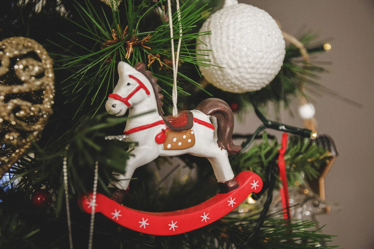 Wooden rocking horse, Christmas ornament