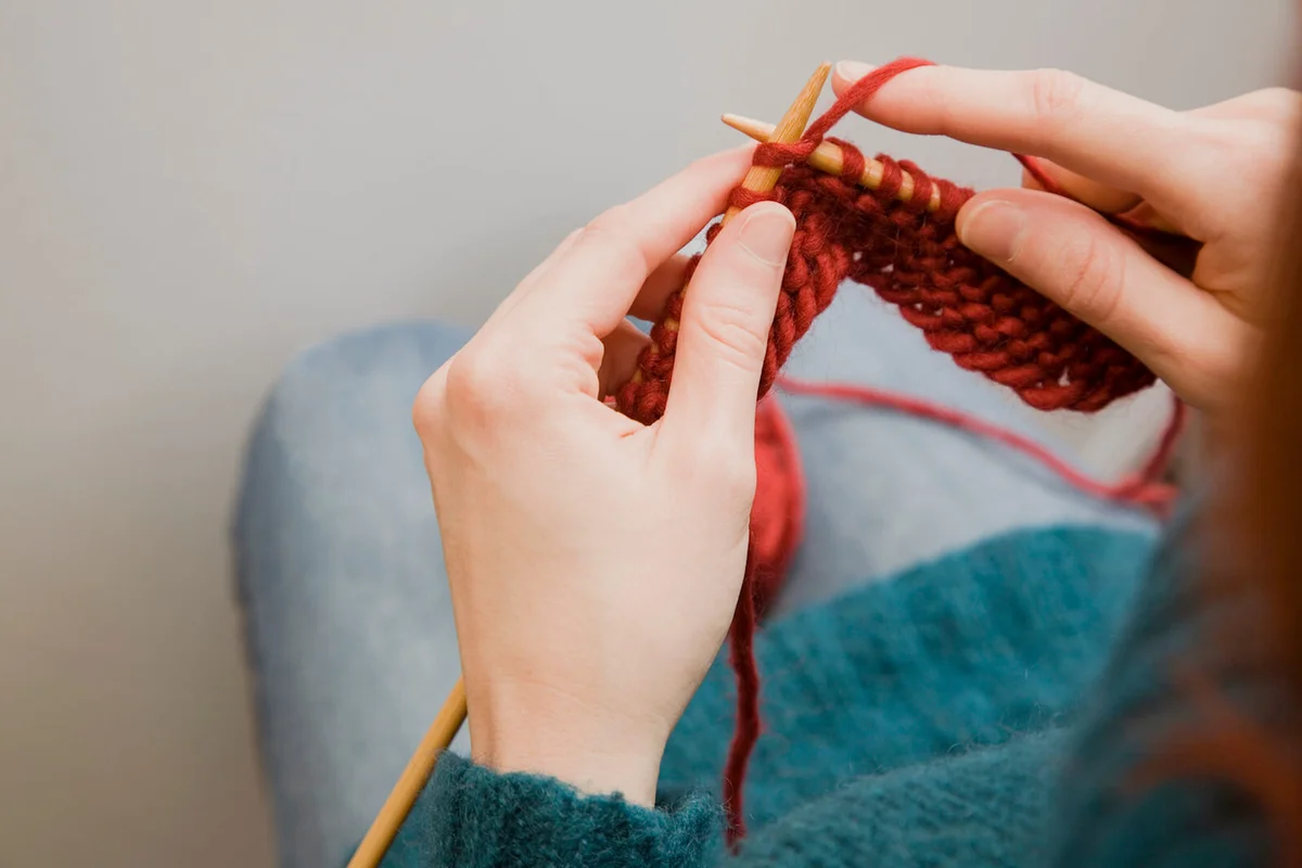woman knitting