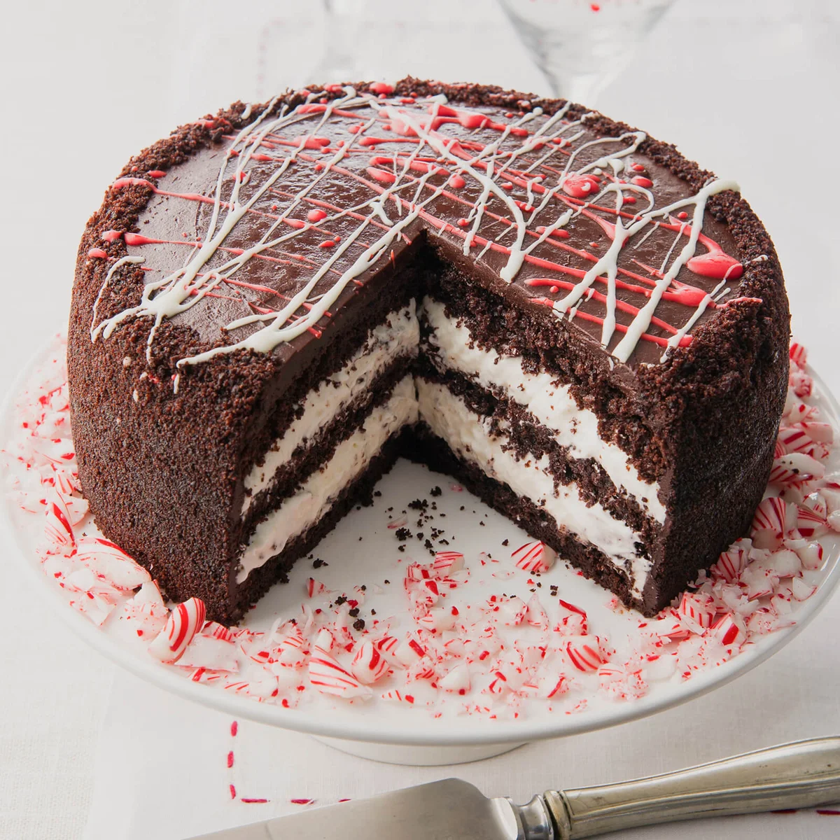 Chocolate cake with peppermint