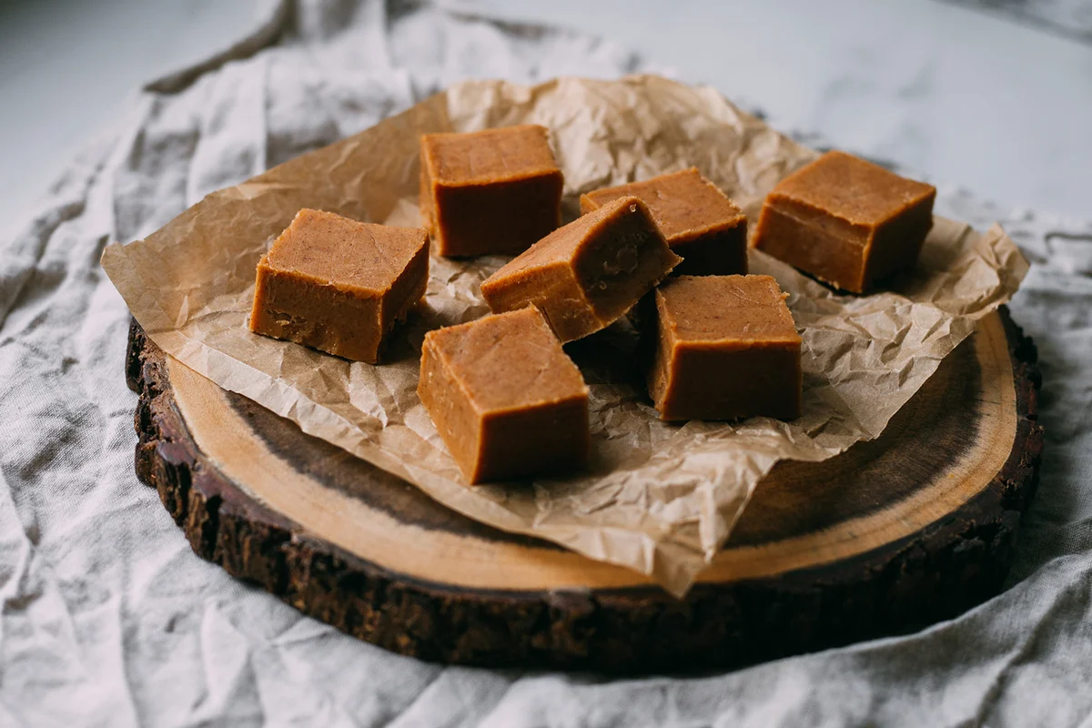 Fresh caramel fudge candies