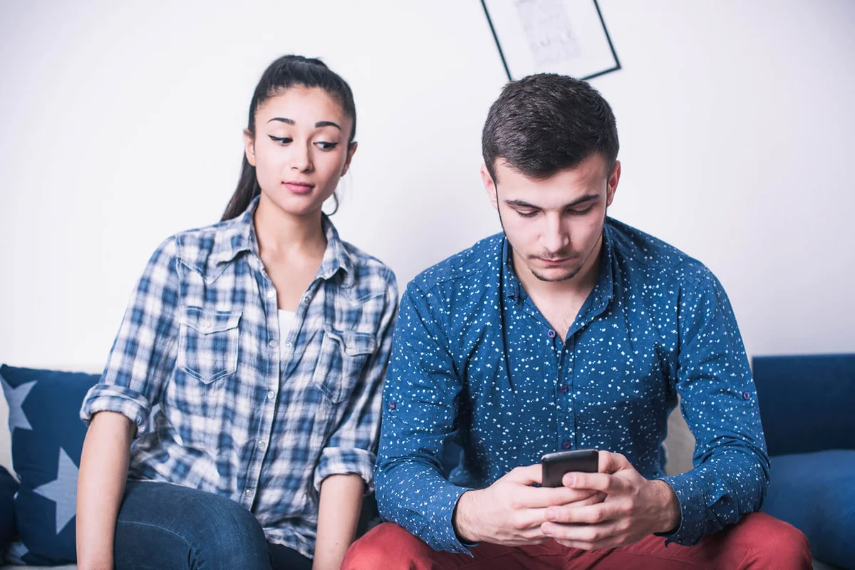 Young woman Spy on Husband's Cell Phone