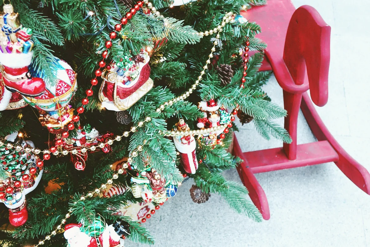 Santa christmas Decoration Hanging On Tree