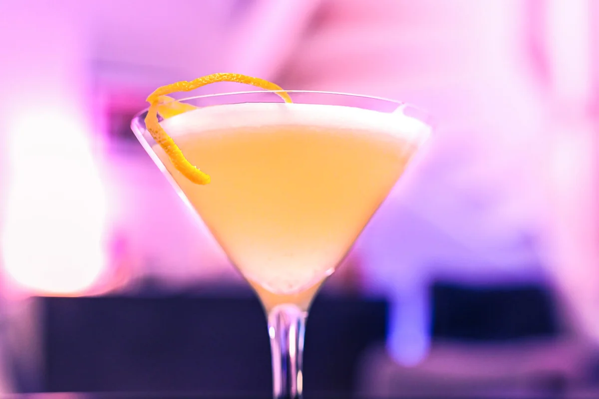 Elderflower sour cocktail