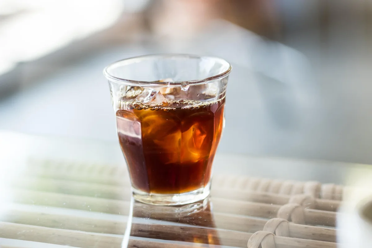 Cup Of Ice Americano In Coffee Shop