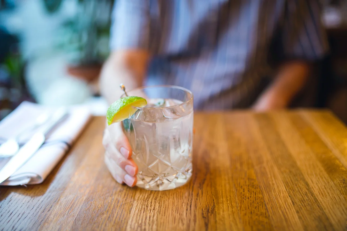 Gin tonic on a table