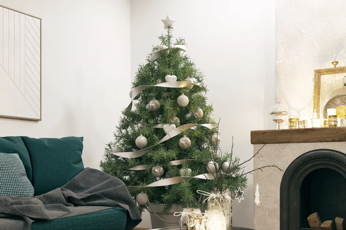 Living room with Christmas decoration