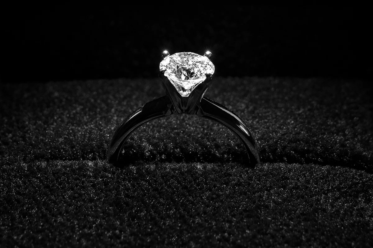 Black Gold and Diamond Engagement Ring
