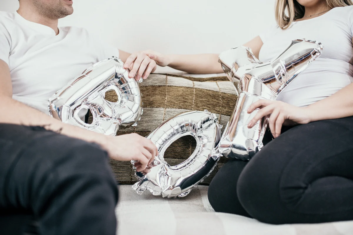 Happy, young, couple expecting baby boy