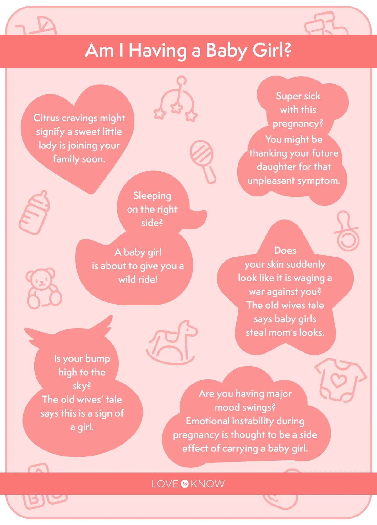 Signs of baby girl infographic