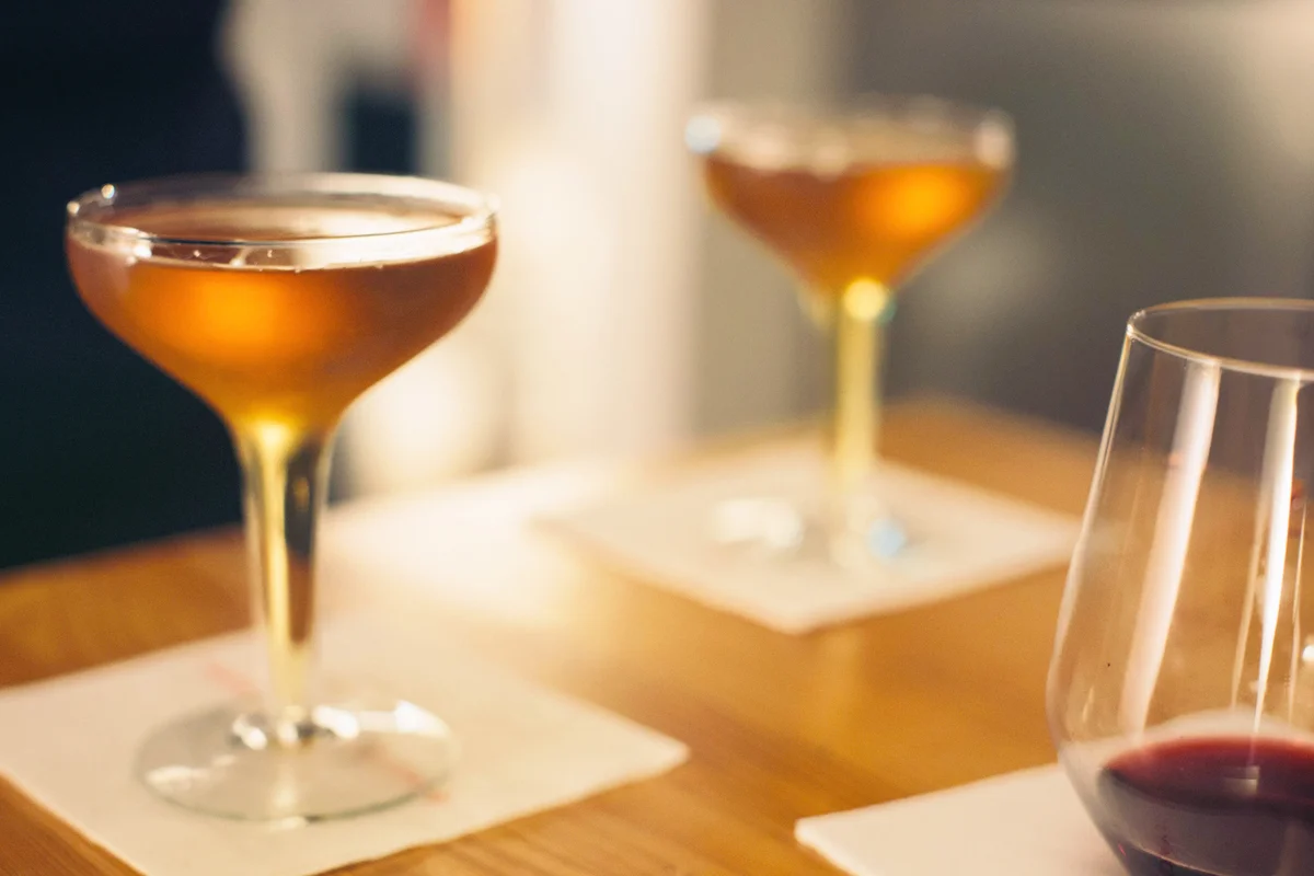 Pumpkin drinks at table