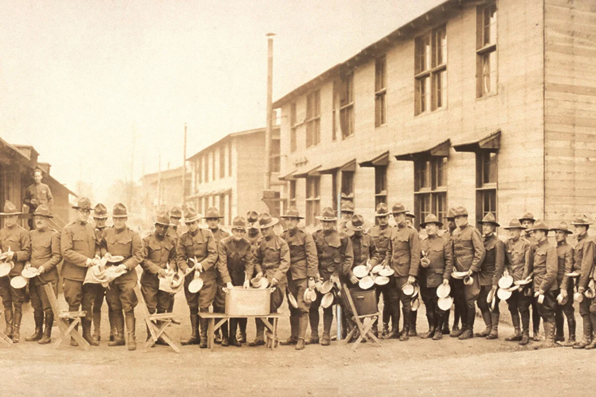 Army Training School for Chaplains and Approved Chaplain Candidates, full-Length Portrait, Camp Zachary Taylor, Louisville, Kentucky, USA, Royal Photo Co, 1918 | Getty Editorial Use