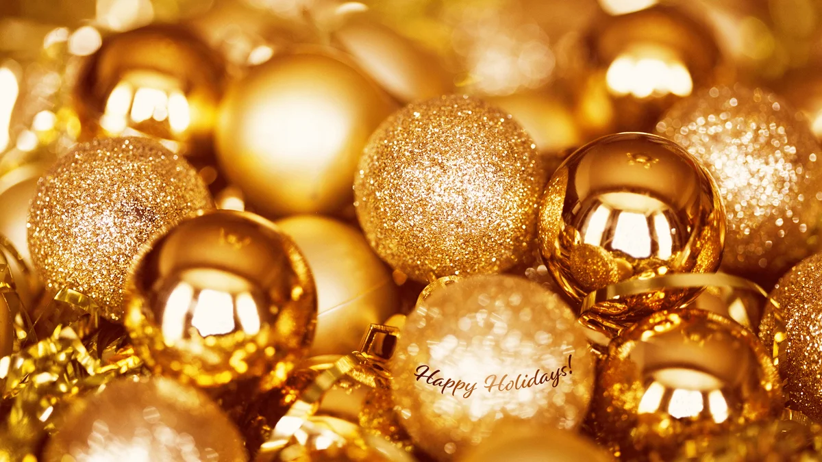 Golden Baubles Christmas Wallpaper - desktop