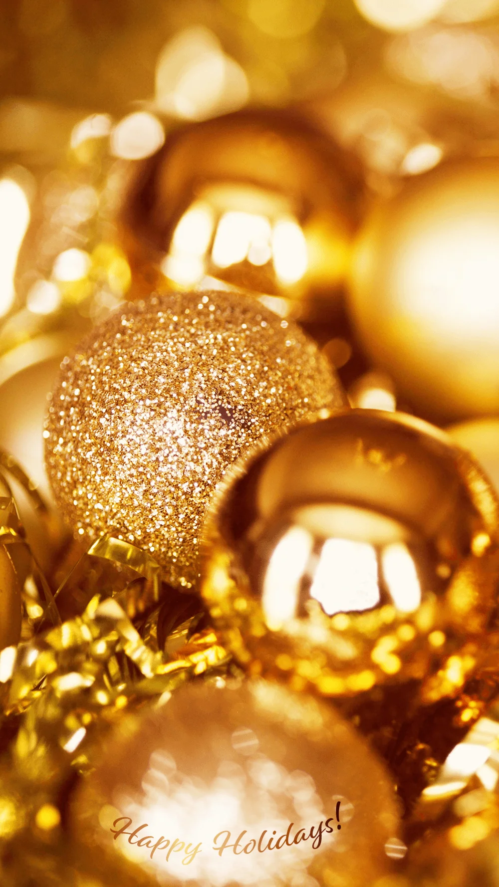 Golden Baubles Christmas Wallpaper - mobile