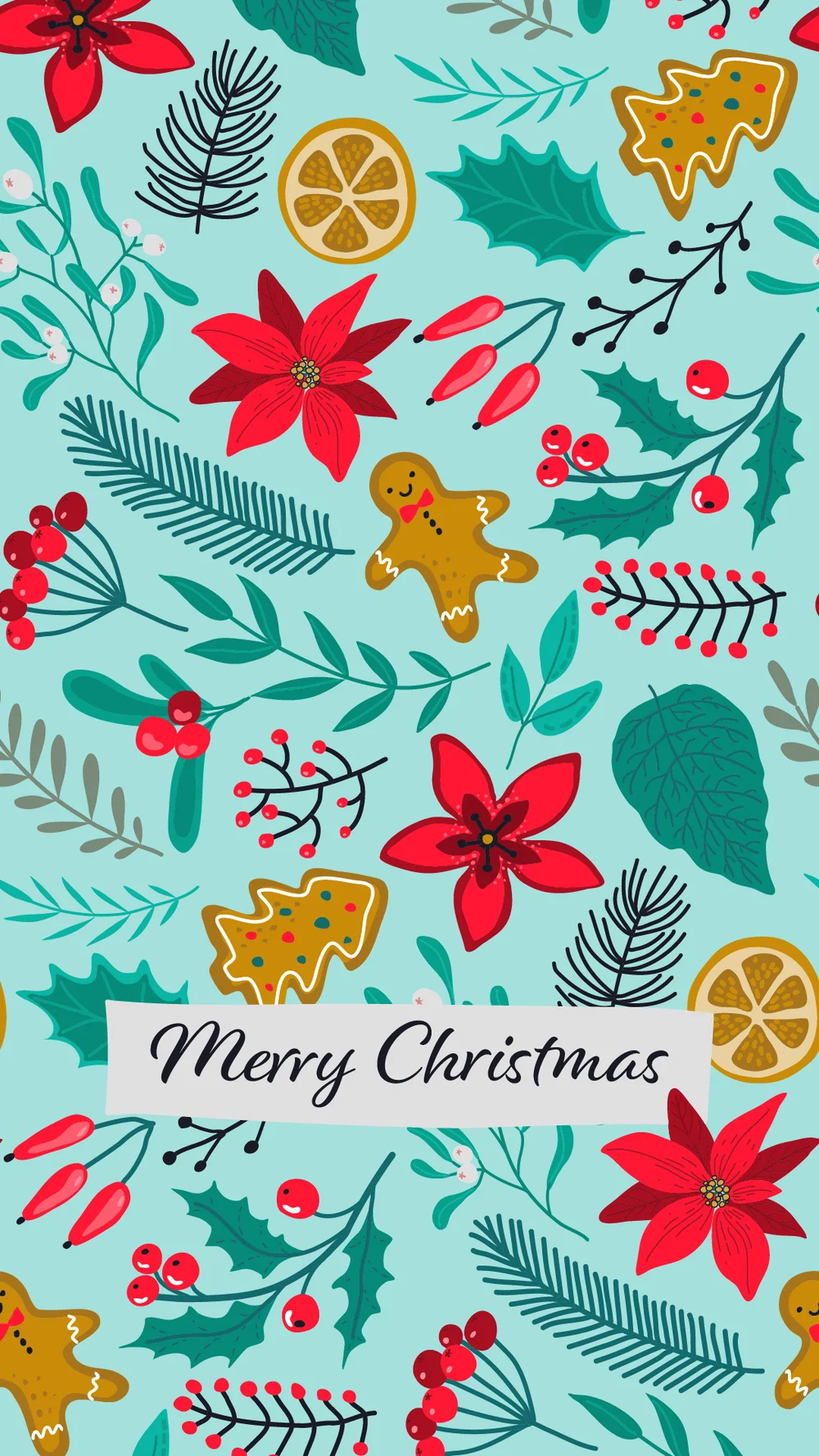 Illustrated Christmas Wallpaper - mobile