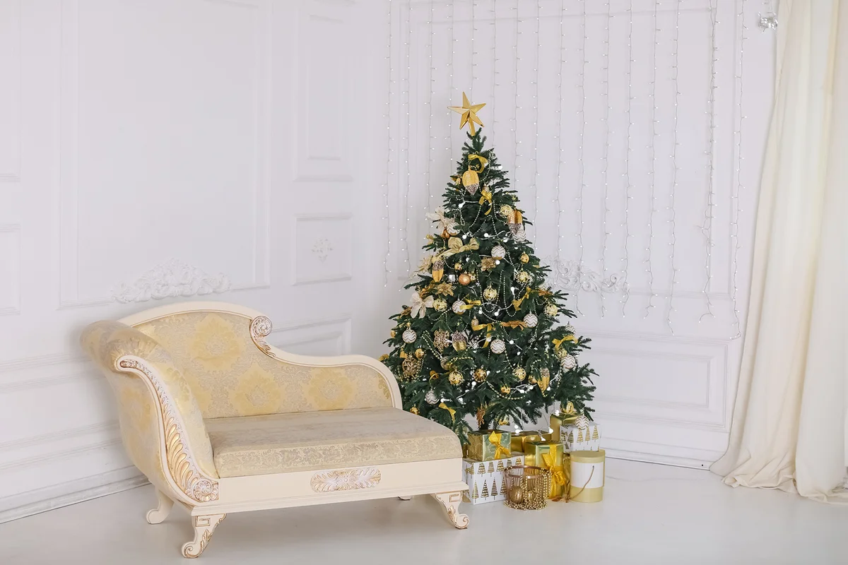 Decorated small Christmas tree