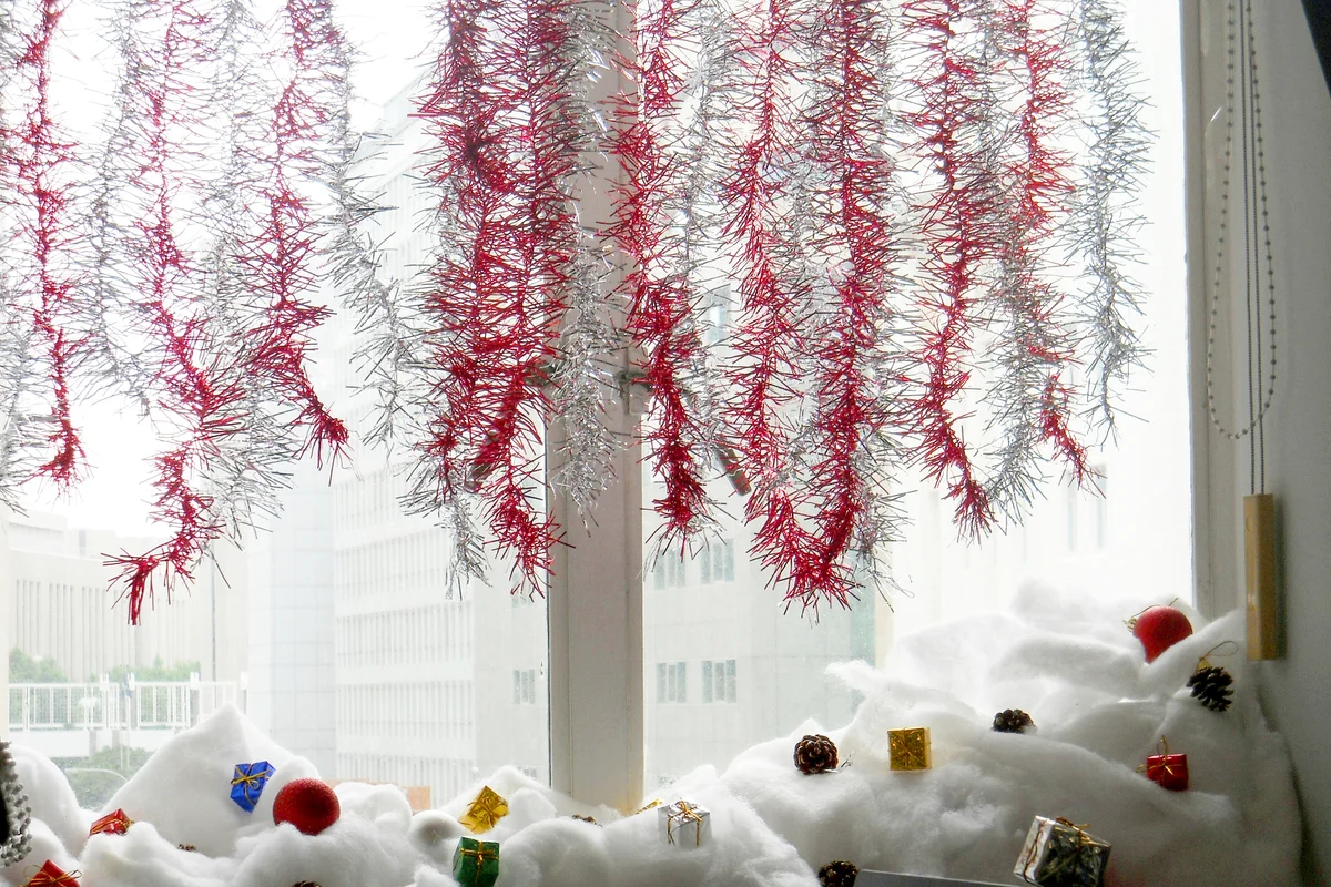 Christmas Decoration On Window At Home