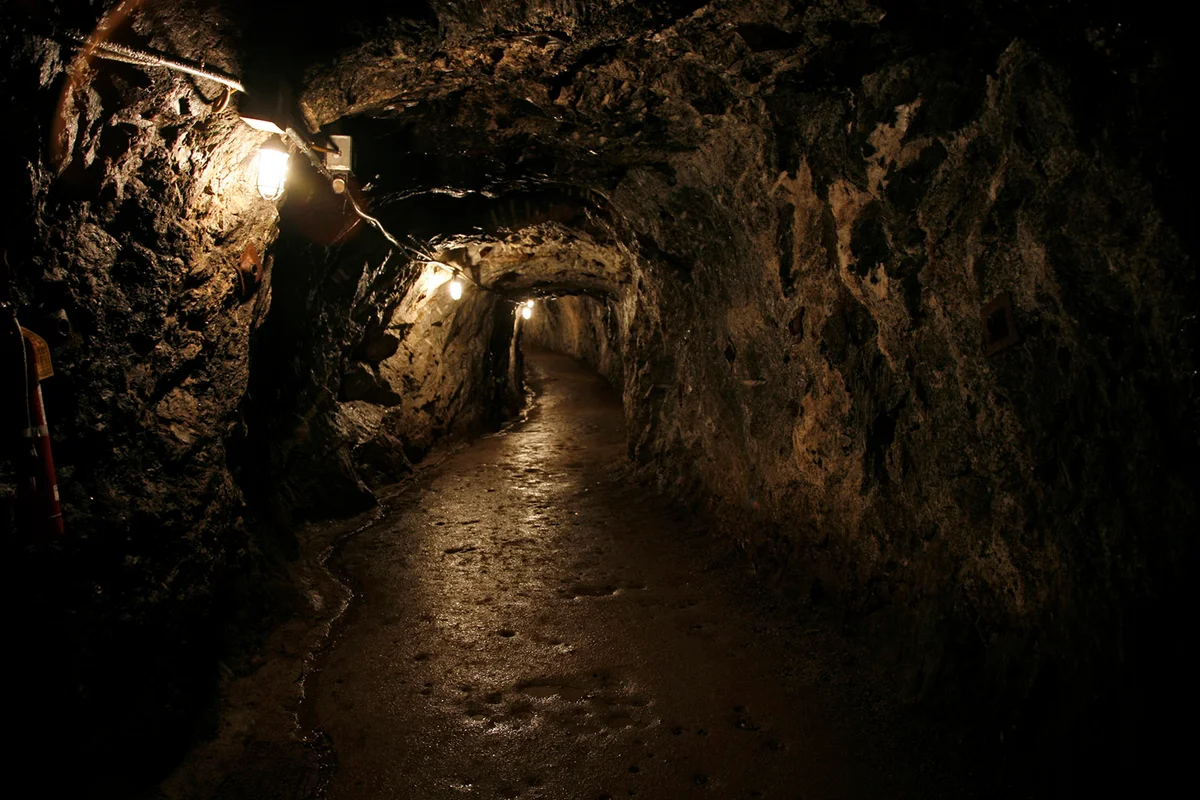 Dark and Wet Sterling Hill Mine Tunnel