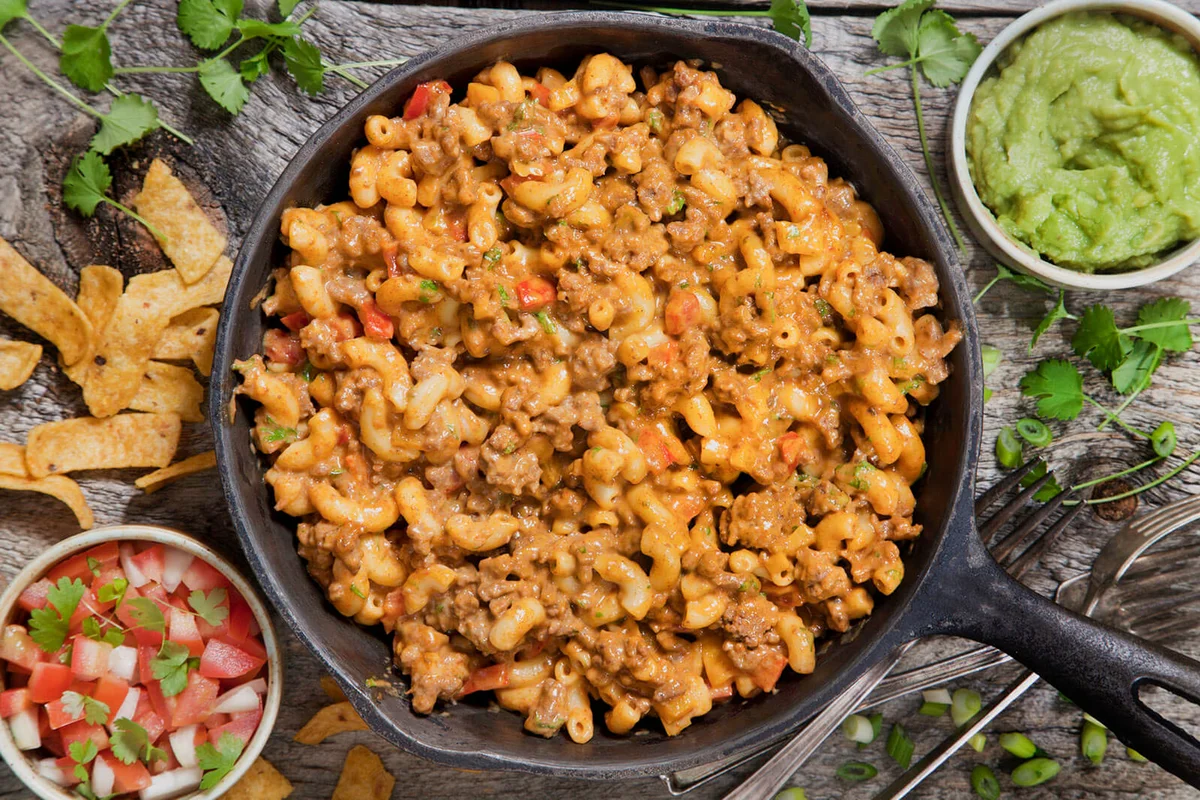 Creamy Beef Taco Macaroni and Cheese