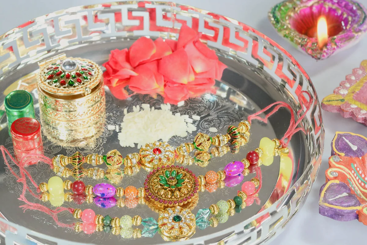 Celebrating Indian hindu festival Raksha Bandhan