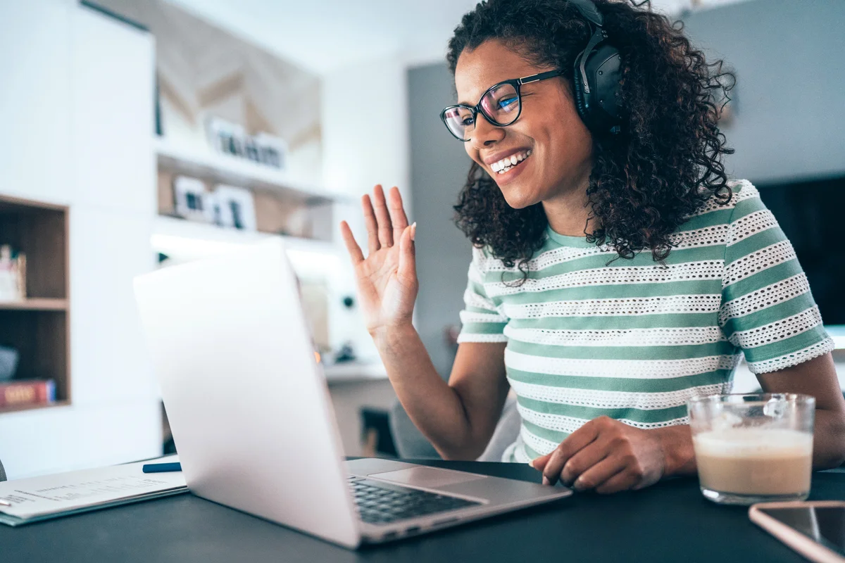 Woman having Video Conference at home