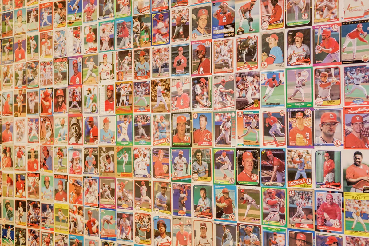 Hilton St. Louis at the Ballpark hotel baseball cards display
