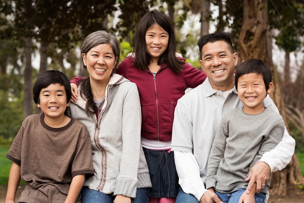 Family smiling together