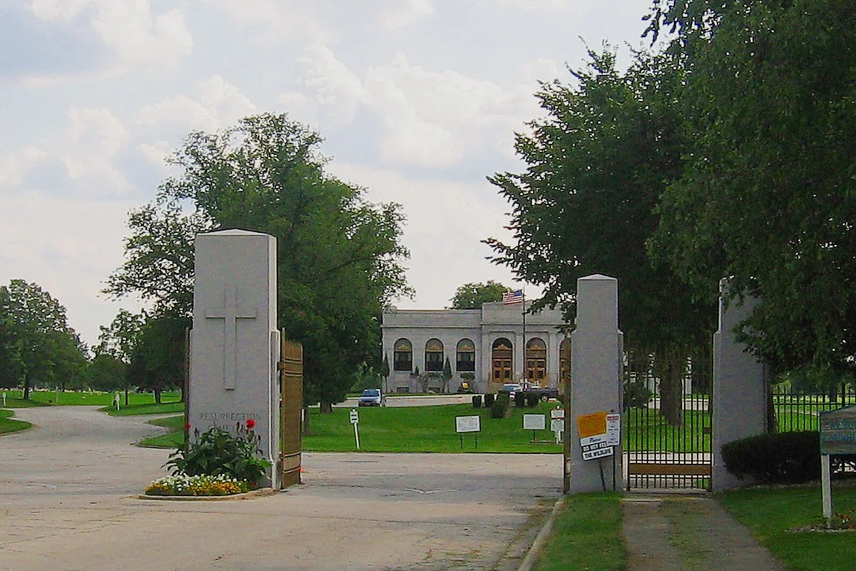 The Resurrection Cemetery in Justice, made famous by the story of Resurrection Mary.