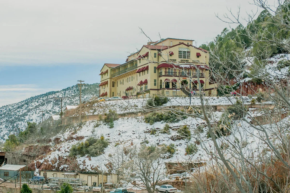 View of the Jerome Grand Hotel (formerly the United Verde Hospital (1927)) | Getty Editorial Use