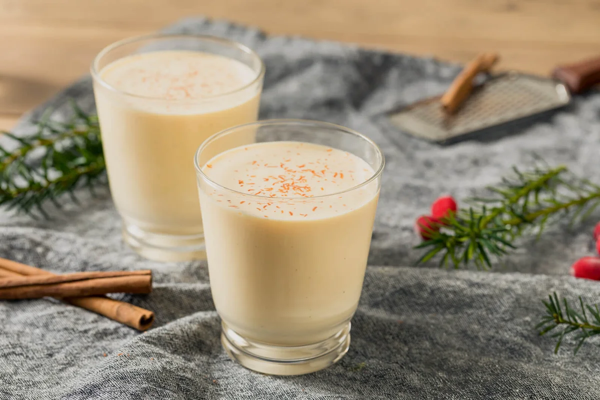 Homemade Eggnog in a Glass