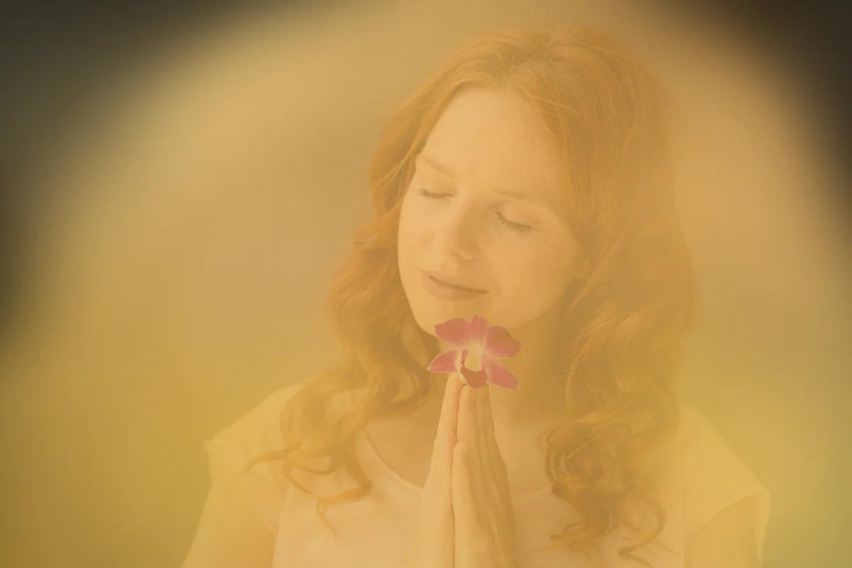 Woman with golden aura