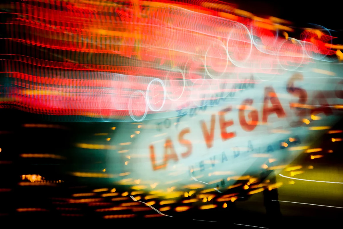 Welcome to fabulous Las Vegas sign blurred