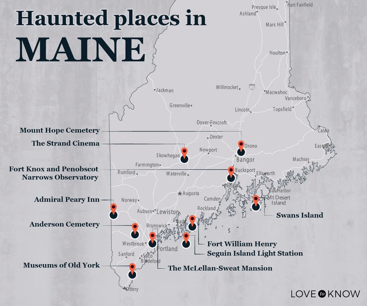 Map of Haunted Places in Maine