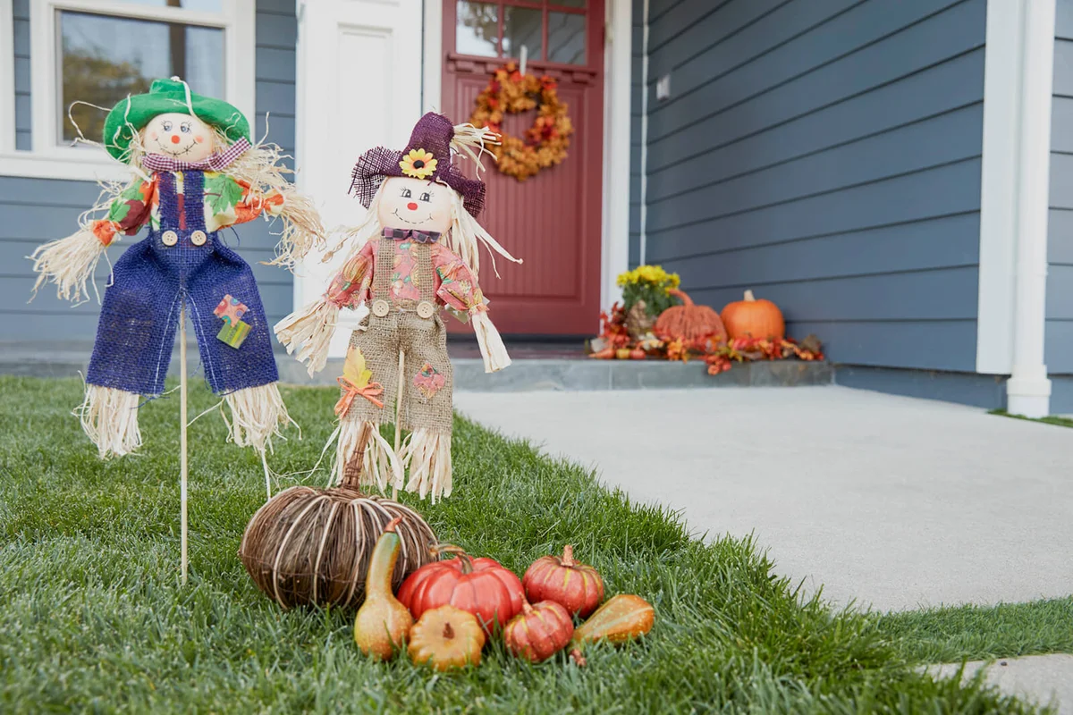 Decorations In Garden Of House Celebrating Thanksgiving