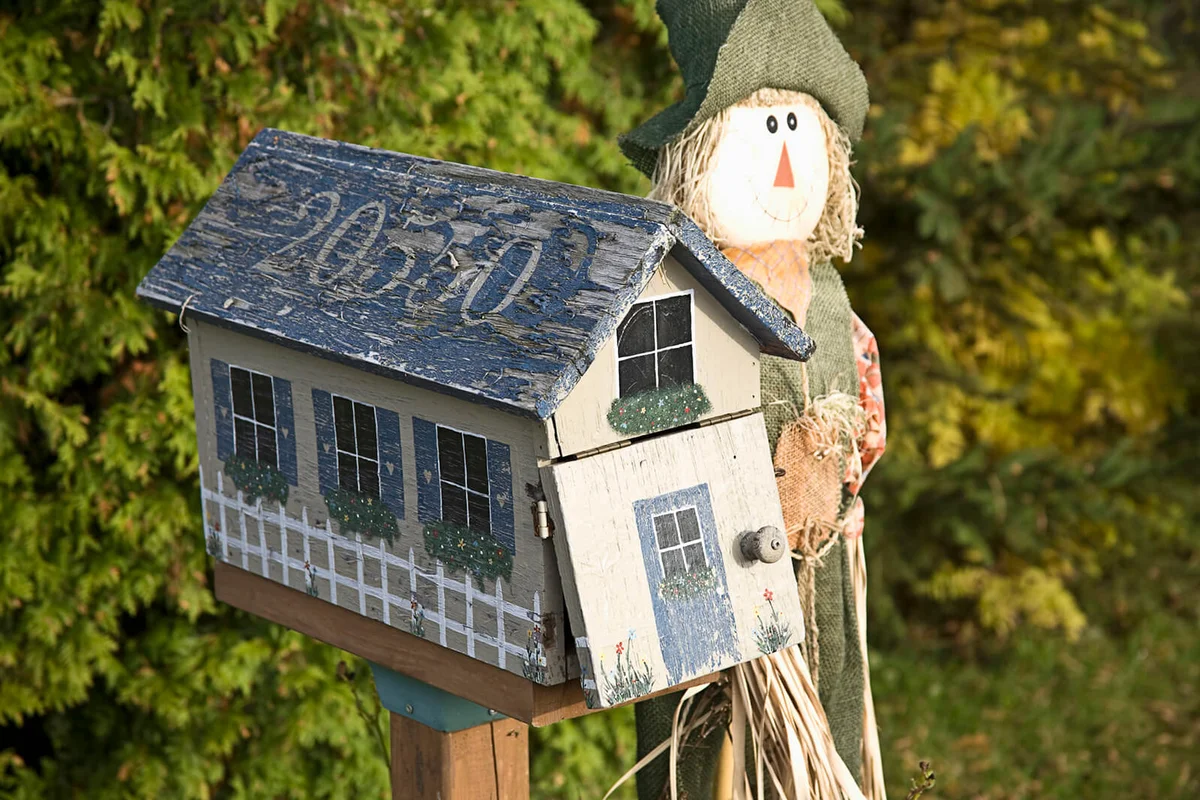 Country Mailbox with Scarecrow