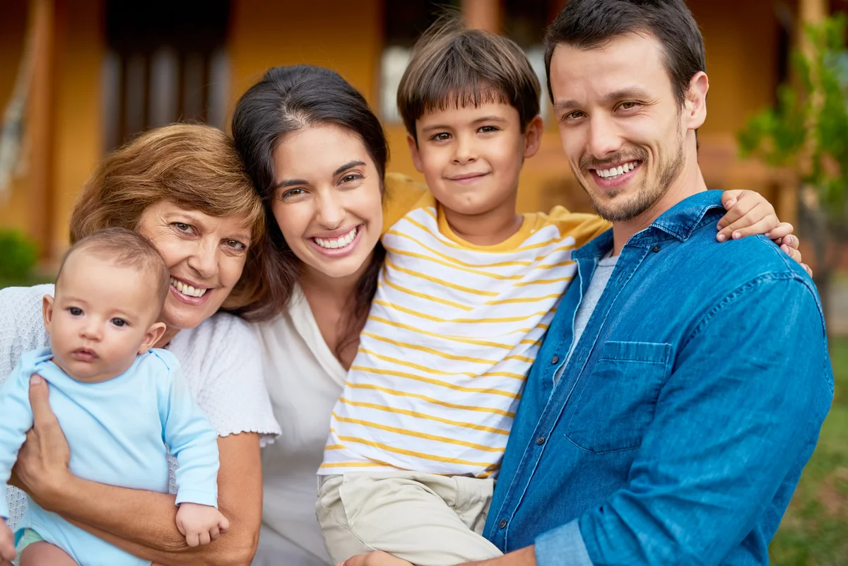 Beautiful Brazilian family spending some time together outdoors
