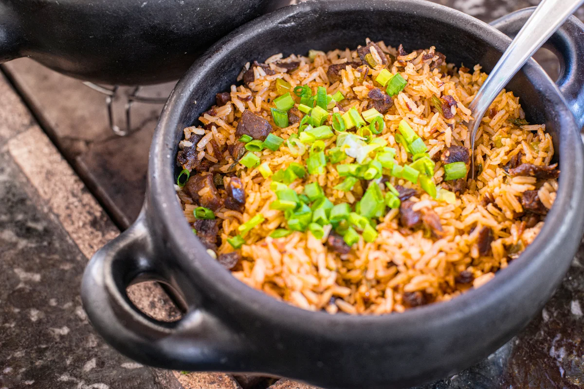 Brazilian dish: rice with meat