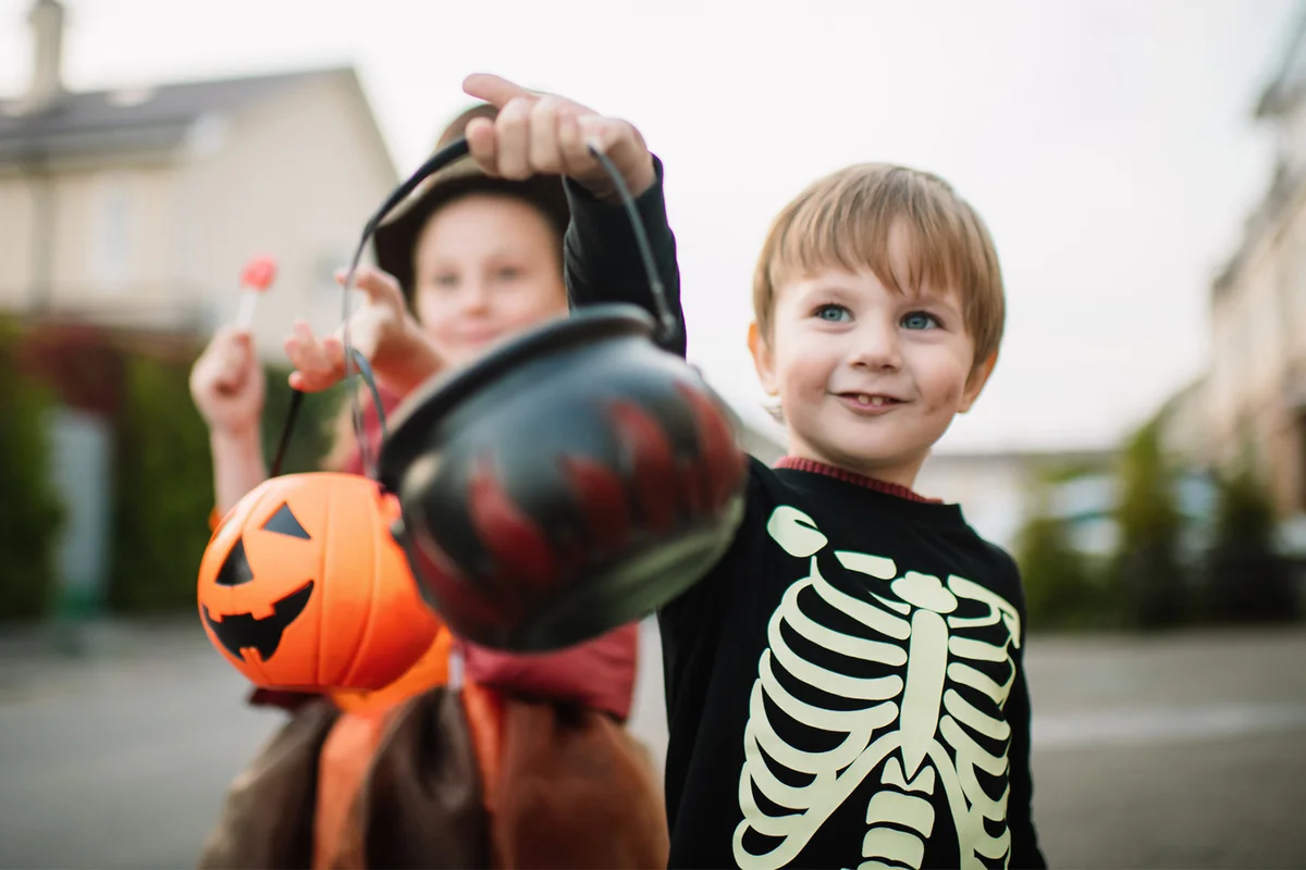 Children celebrating Halloween