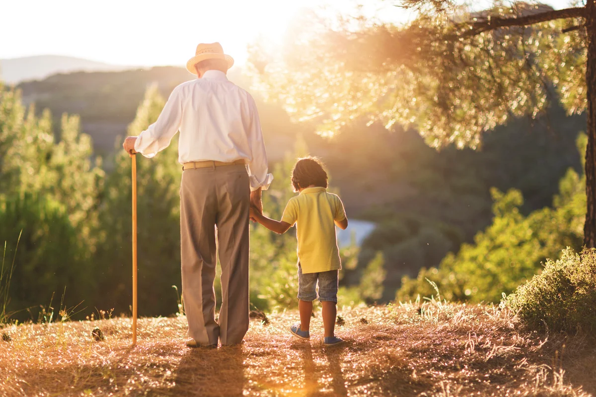 Grandfather with his grandson
