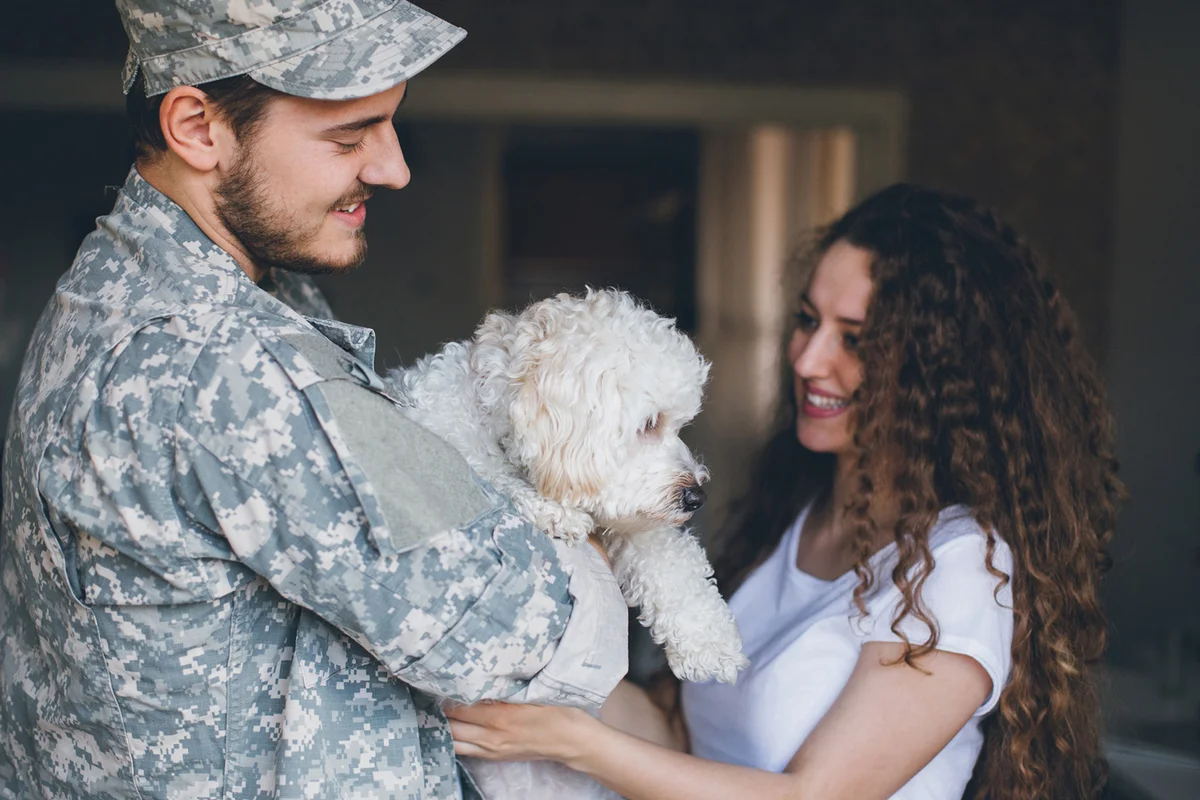 Solider with dog