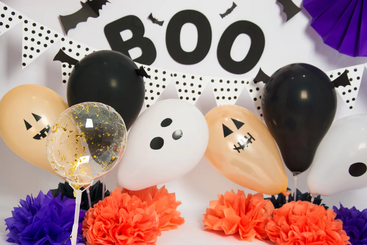 Halloween balloons in a children's scenario