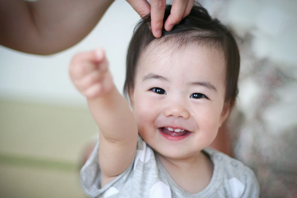 japanese baby girl powerful pose