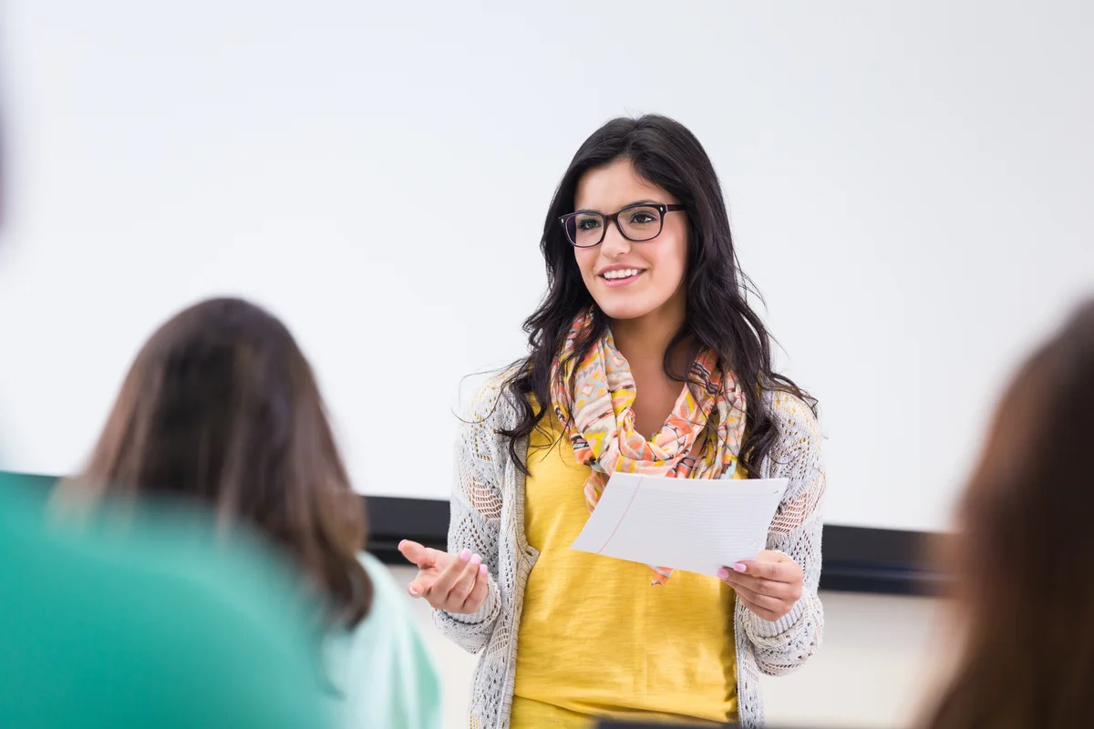 Female student making a speech
