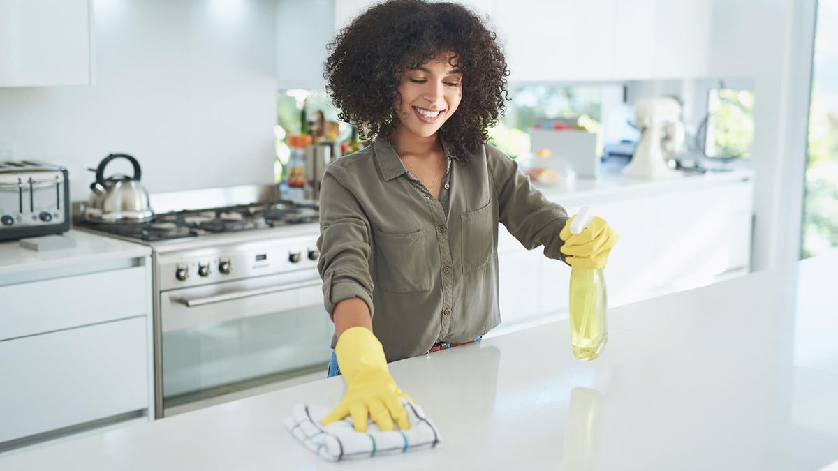 Kitchen Counter Cleaning Routine