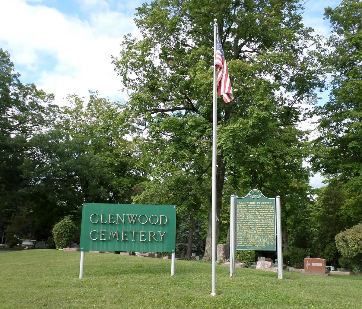 The Glenwood Cemetery, located at 2500 W Court St, Flint, MI.