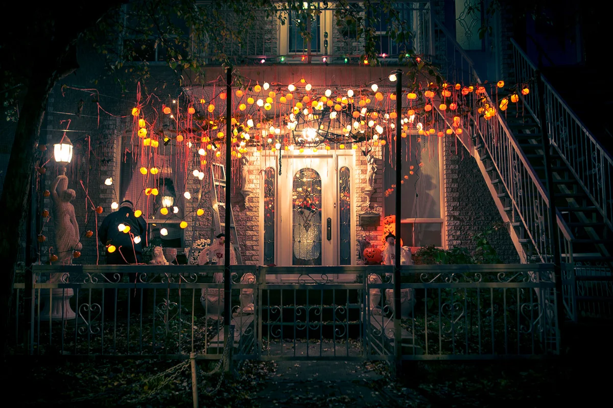 House with Halloween Decorations