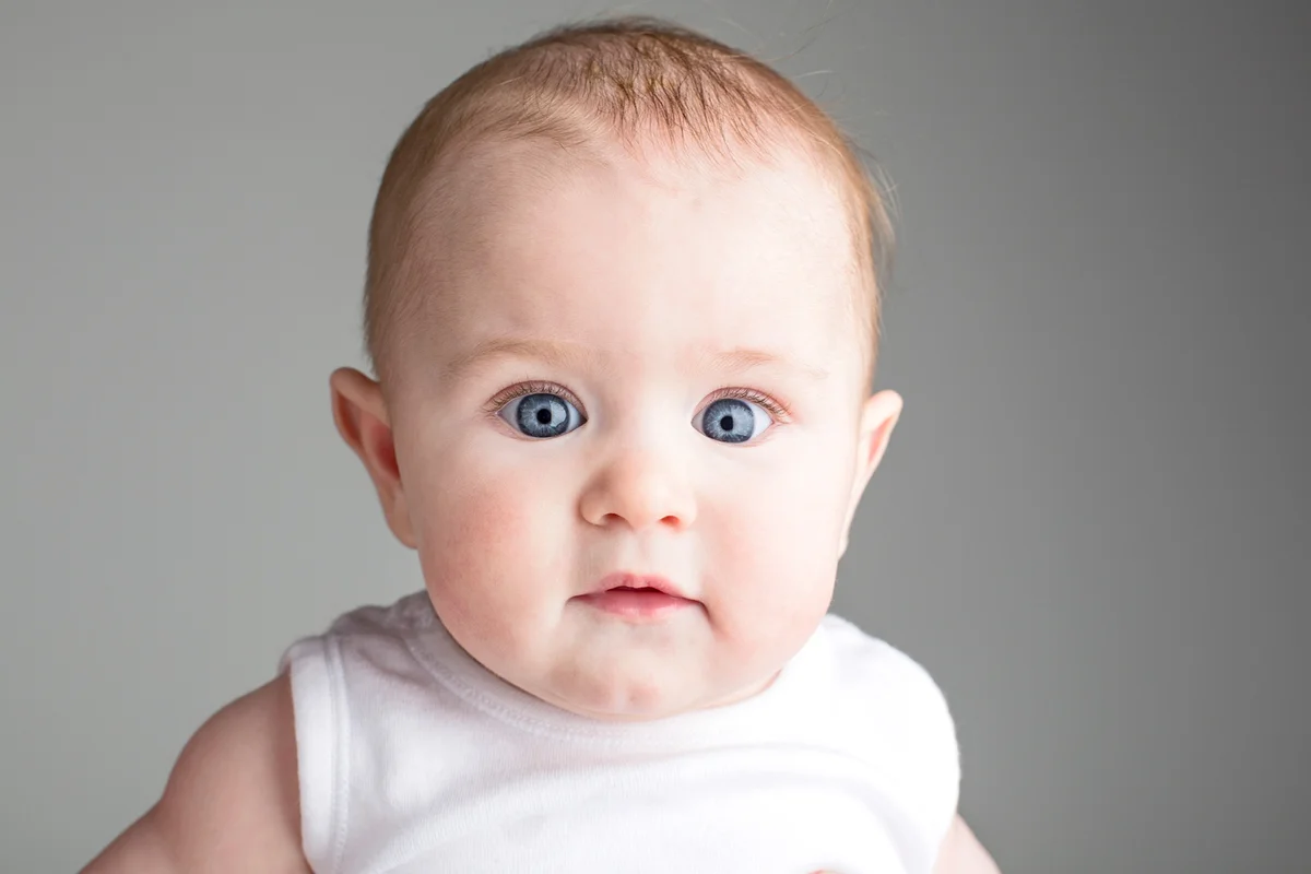 Blue eyed baby girl